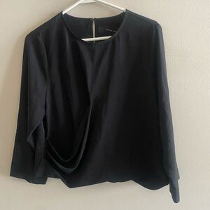 CODE X MODE Women's Long Sleeve Drape Blouse Top Black Size L